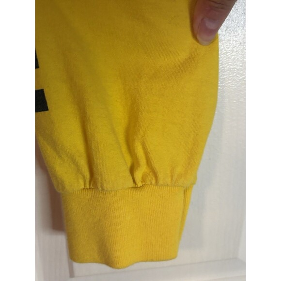 Women's Vans Crop Top Blouse Yellow Long Sleeve Shirt Size Medium Cowl Neck FLAW - Picture 3 of 11